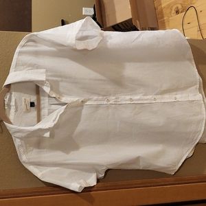 Short sleeve white button down